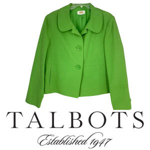 Talbots Spring Green Swing Jacket 2 Button Lined Pockets - Plus 1X